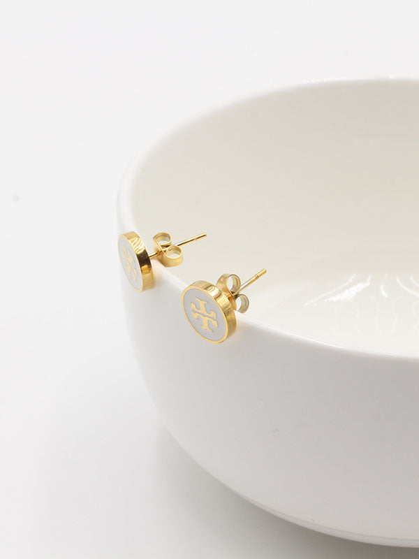 حلق توري بورش ابيض صغير حلق tory burch