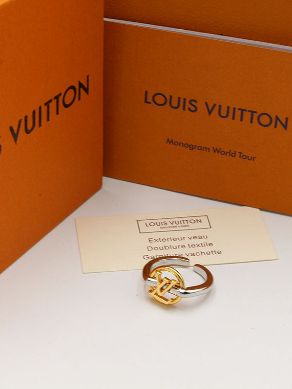 خاتم لويس فيتون سلفر اند قولد لوقو خواتم louis vuitton