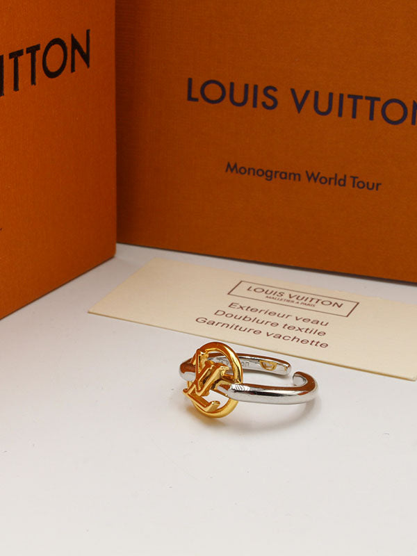 خاتم لويس فيتون سلفر اند قولد لوقو خواتم louis vuitton