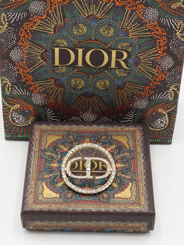 بروش ديور كريستال سيركل بروش dior ذهبي