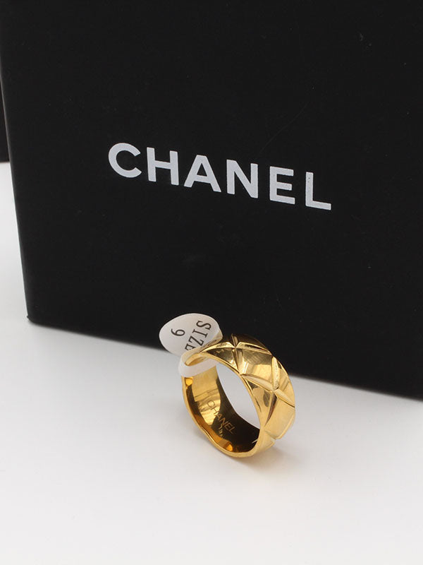 دبلة شانيل عريضه خواتم chanel ذهبي 7