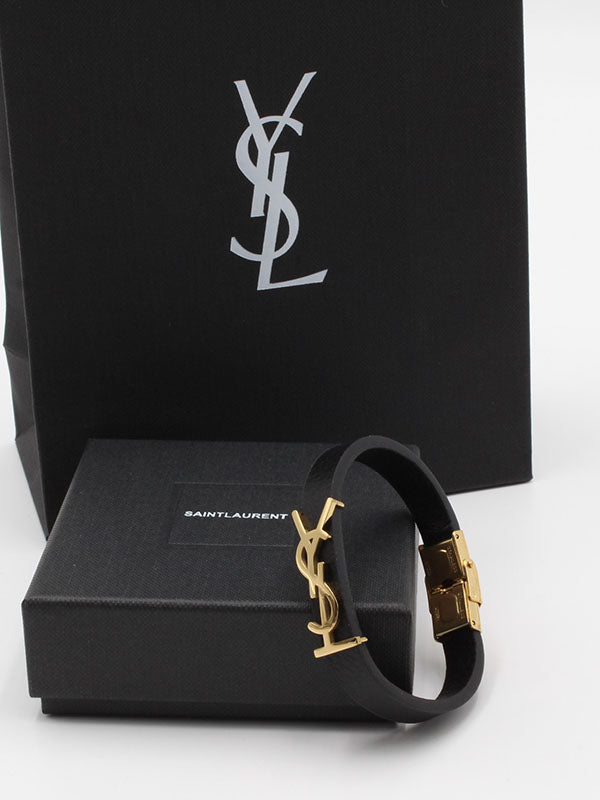 اسوارة ايف سان لوران جلد اسود اسواره ysl