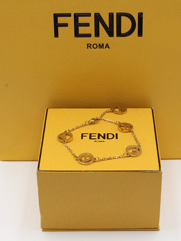 اسوارة فندي لوقو ذهبي ناعمة اسواره fendi ذهبي