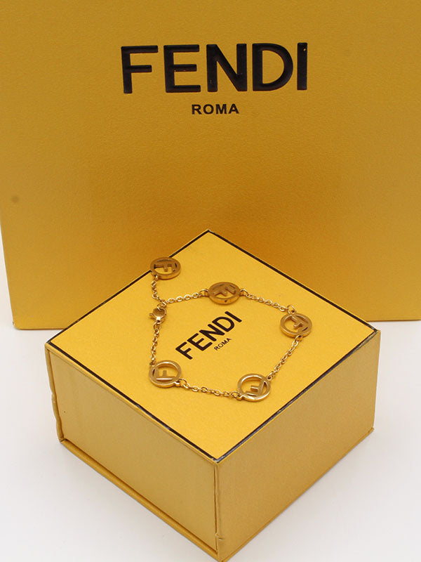 اسوارة فندي لوقو ذهبي ناعمة اسواره fendi