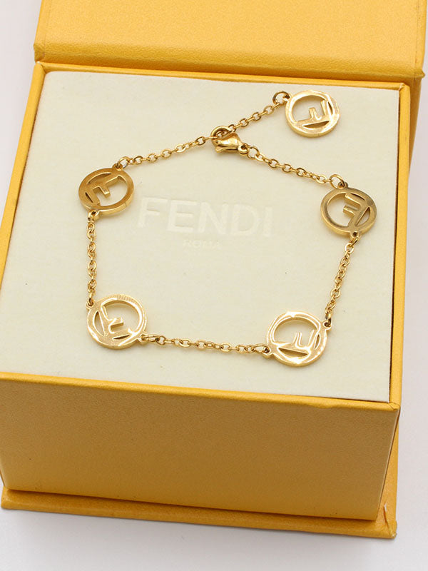 اسوارة فندي لوقو ذهبي ناعمة اسواره fendi