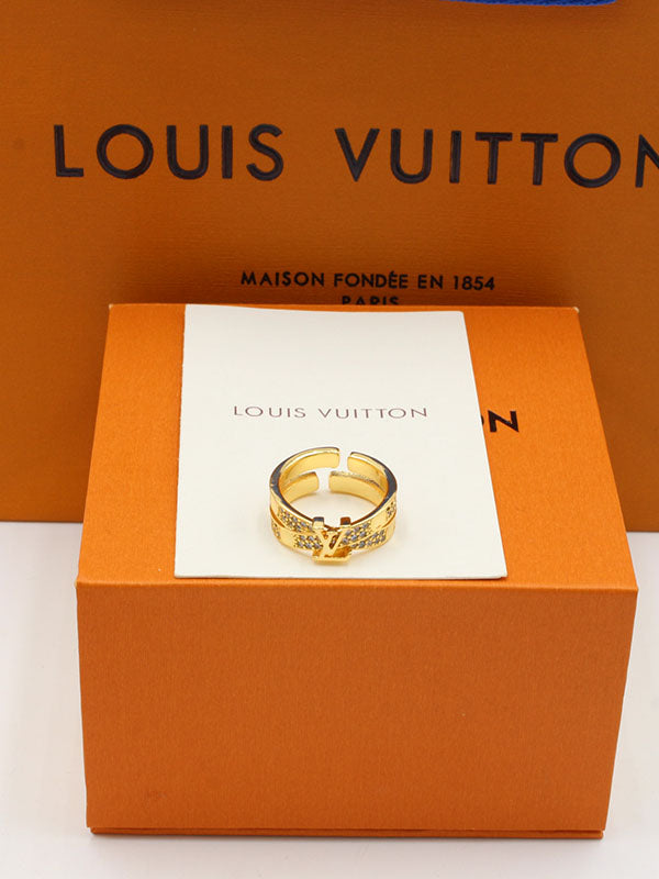 خاتم لويس فيتون زركون لوقو خواتم louis vuitton ذهبي