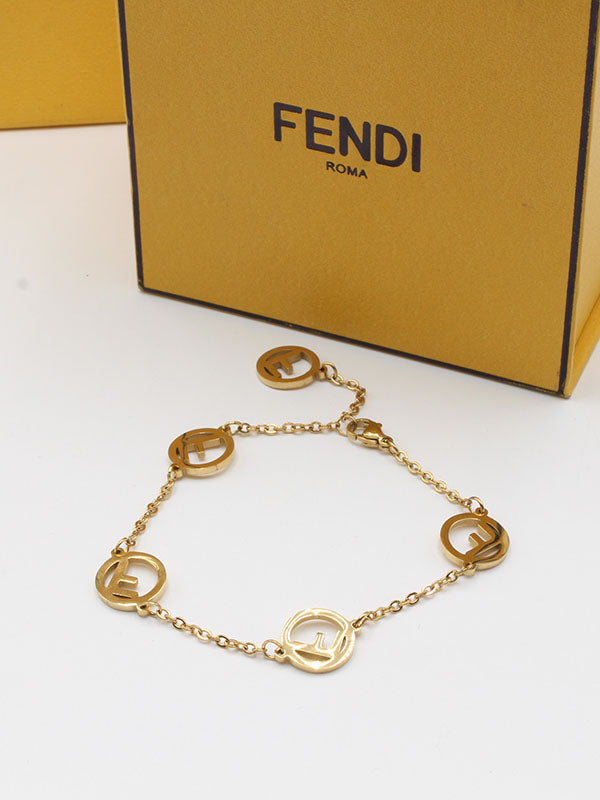 اسوارة فندي لوقو ذهبي ناعمة اسواره fendi