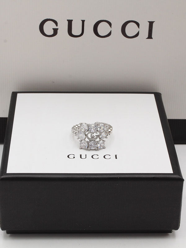 خاتم قوتشي جنزير زركون خواتم gucci فضي