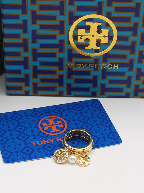 خواتم توري بورش مجموعه 3 قطع خواتم tory burch ذهبي 6