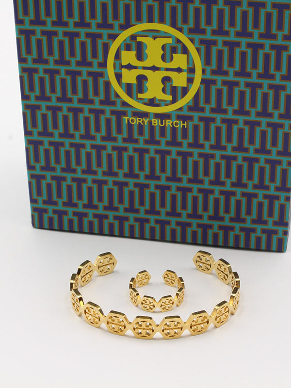 اسوارة وخاتم توري بورش اوبن بانقل اسواره tory burch ذهبي