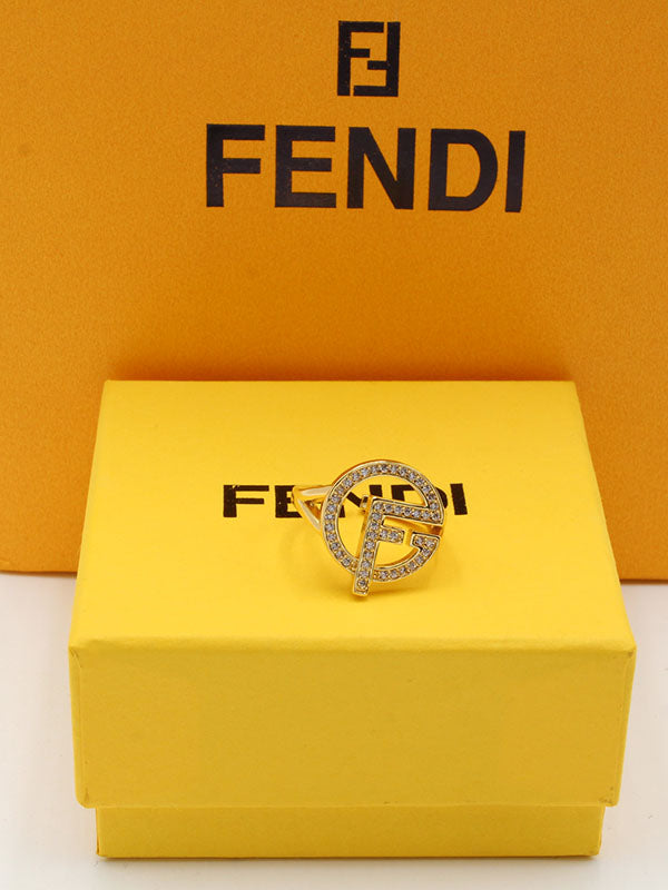 خاتم فندي راوند اديشن لوقو زركون خواتم fendi