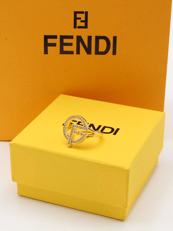 خاتم فندي راوند اديشن لوقو زركون خواتم fendi