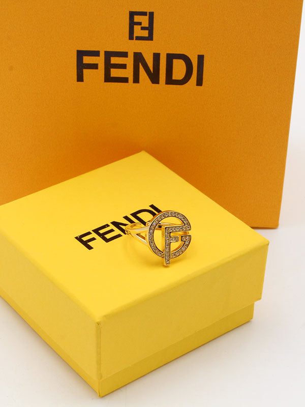 خاتم فندي راوند اديشن لوقو زركون خواتم fendi