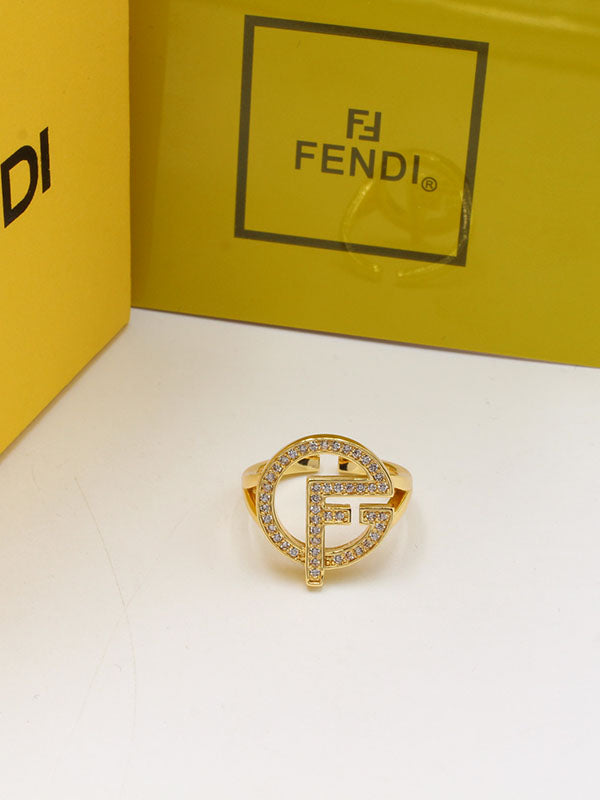 خاتم فندي راوند اديشن لوقو زركون خواتم fendi