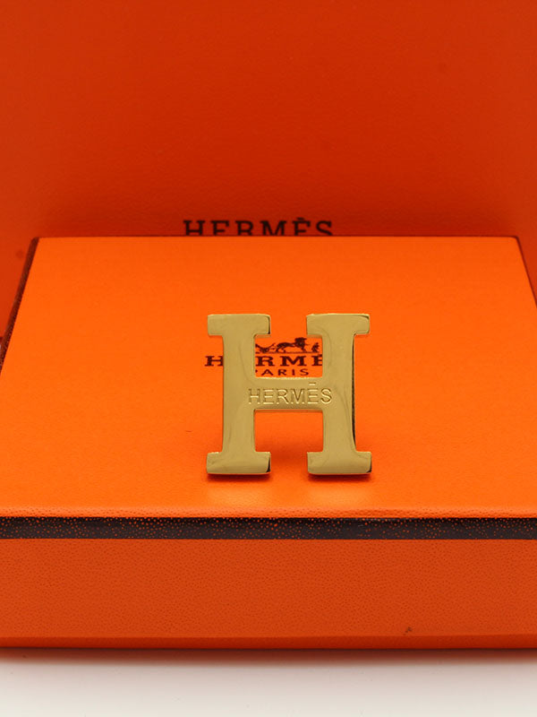 بروش هيرمز ميتال ذهبي بروش HERMES ذهبي