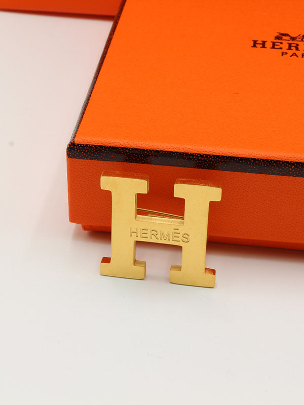 بروش هيرمز ميتال ذهبي بروش HERMES
