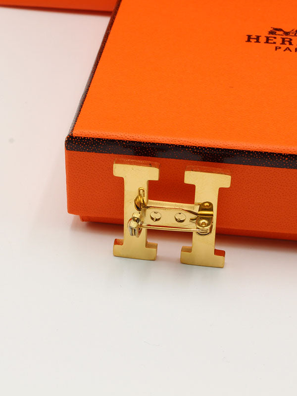 بروش هيرمز ميتال ذهبي بروش HERMES