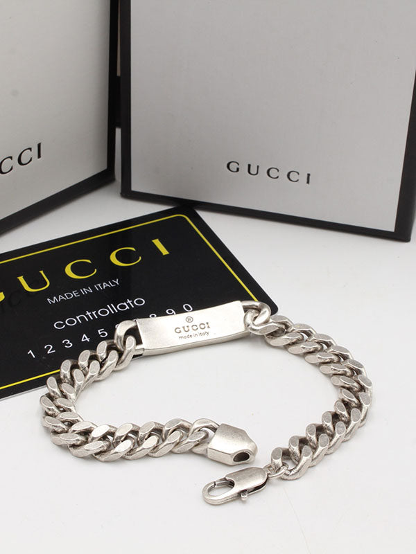 اساور قوتشي جنزير فضي لوقو اسواره gucci