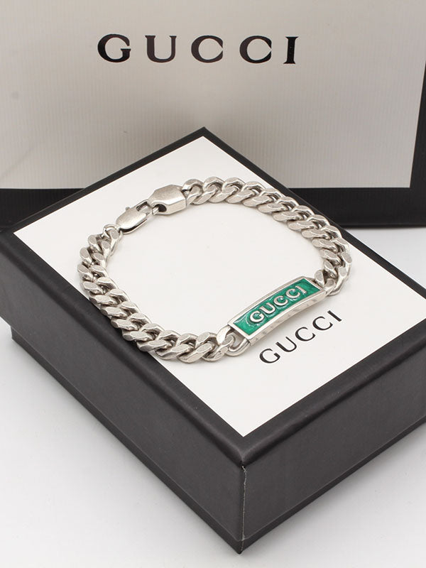 اساور قوتشي جنزير فضي لوقو اسواره gucci