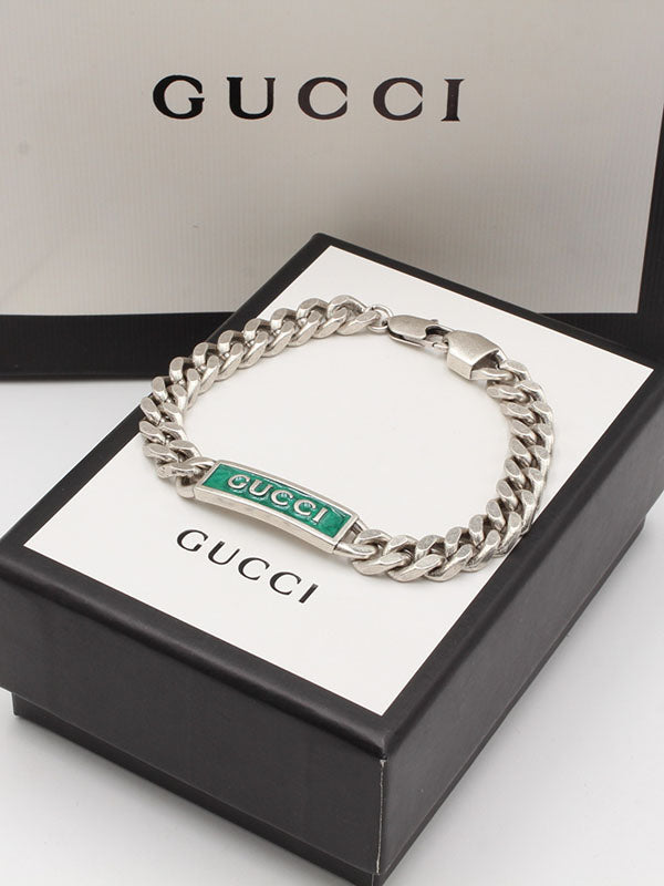 اساور قوتشي جنزير فضي لوقو اسواره gucci