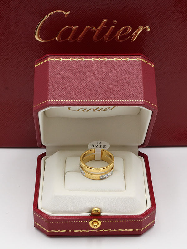 خاتم كارتير تو لاينز ذهبي خواتم CARTIER