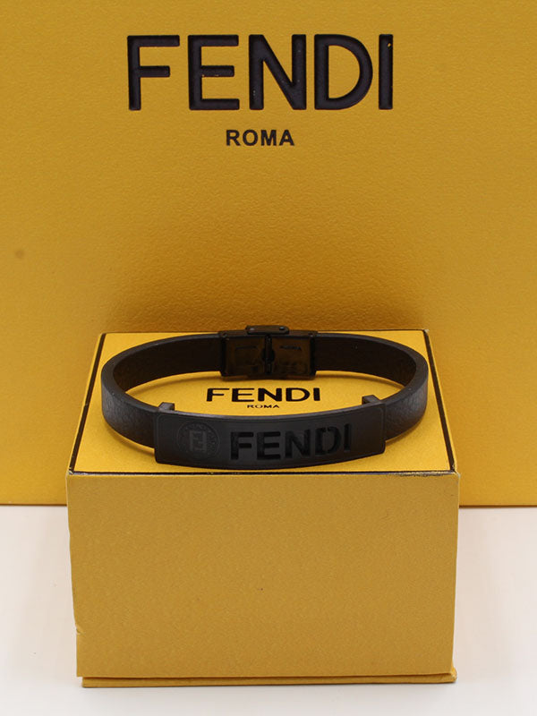 اسوارة فندي رجالية جلد اسود اسواره fendi
