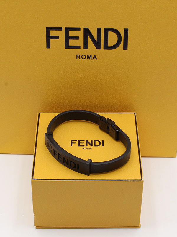 اسوارة فندي رجالية جلد اسود اسواره fendi