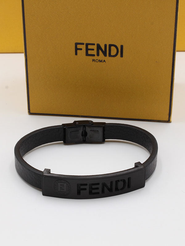 اسوارة فندي رجالية جلد اسود اسواره fendi اسود