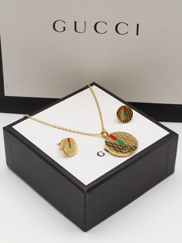 طقم قوتشي مدور ملون لوقو اطقم gucci