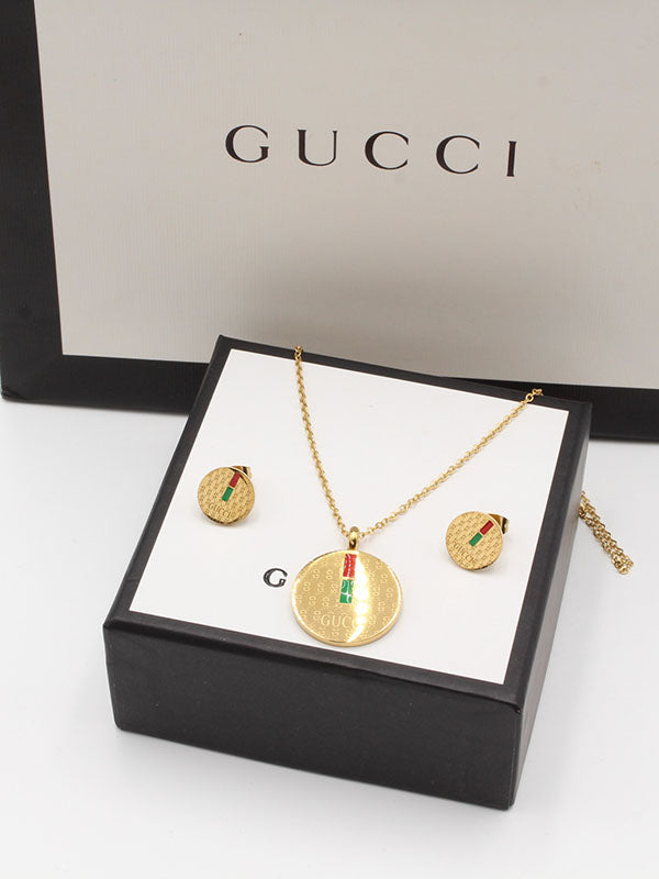 طقم قوتشي مدور ملون لوقو اطقم gucci ذهبي