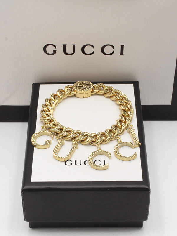 اساور قوتشي بيق شاين بنتدنت لوقو اسواره gucci برونزي