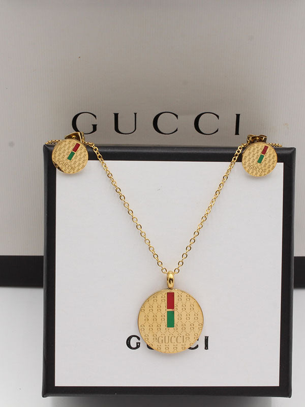 طقم قوتشي مدور ملون لوقو اطقم gucci