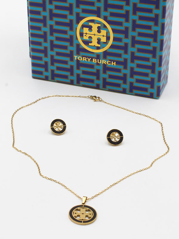 طقم توري بورش مدور شيل لوقو اطقم tory burch اسود