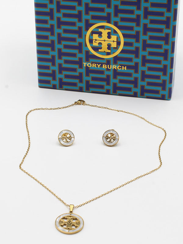 طقم توري بورش مدور شيل لوقو اطقم tory burch ابيض