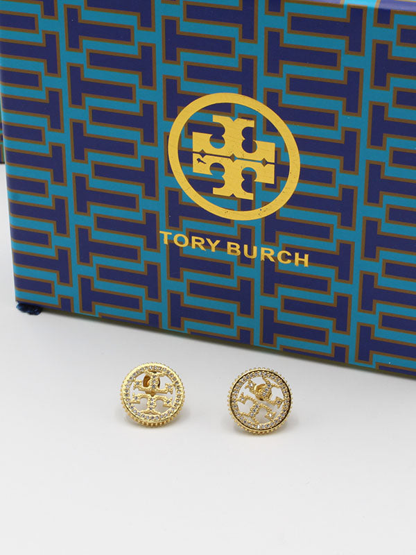 حلق توري بورش زركون سيركل حلق tory burch ذهبي