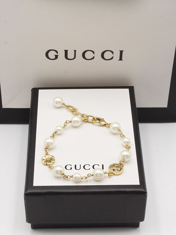 اساور قوتشي بيرل لوقو برونز اسواره gucci