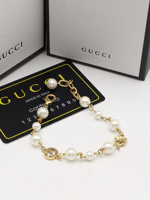 اساور قوتشي بيرل لوقو برونز اسواره gucci