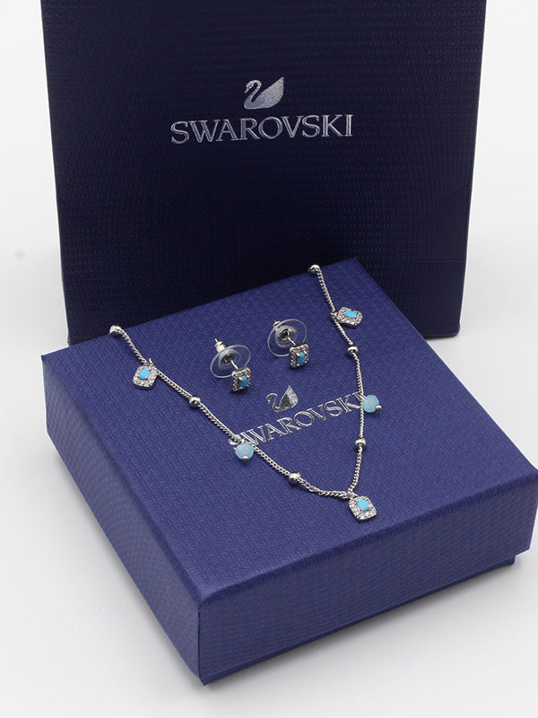 طقم تشوكر سواروفسكي اطقم Swarovski فضي