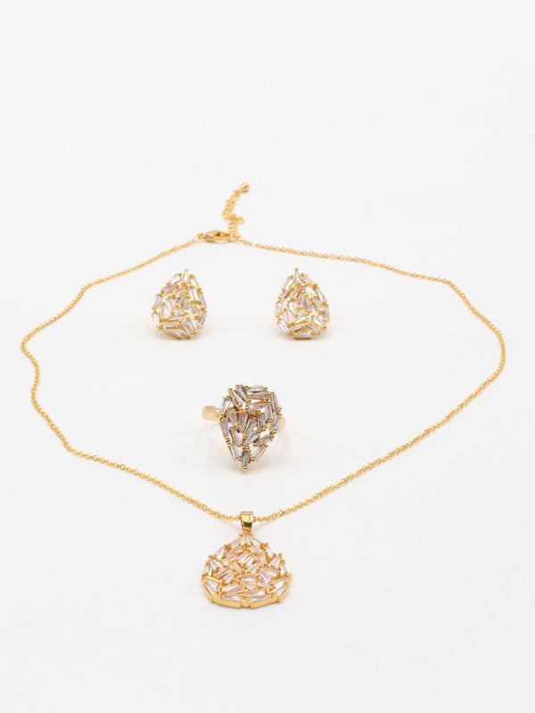 طقم زركون دمعه 3 قطع اطقم jewel