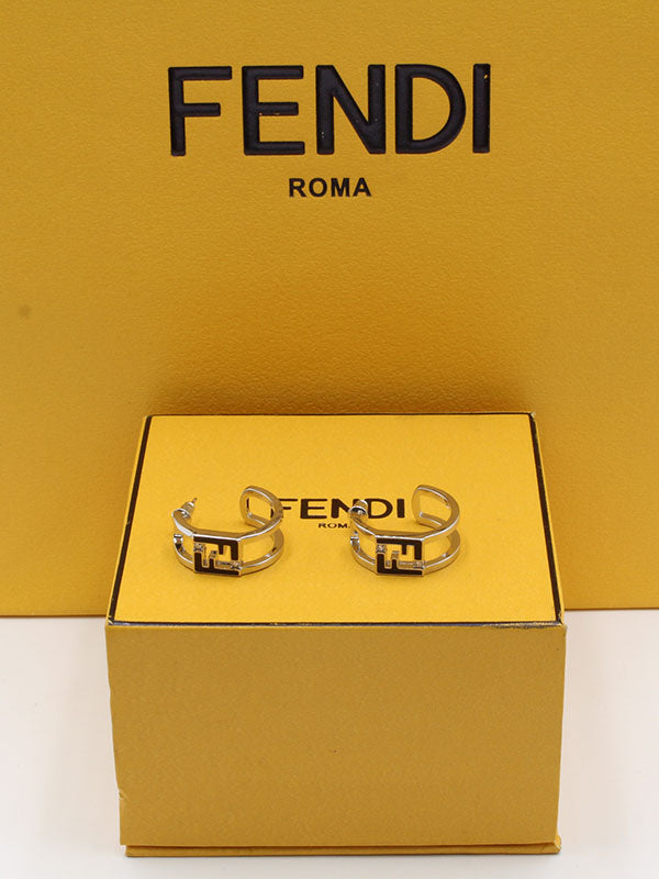 حلق فندي مدور FF حلق fendi بني ذهيي