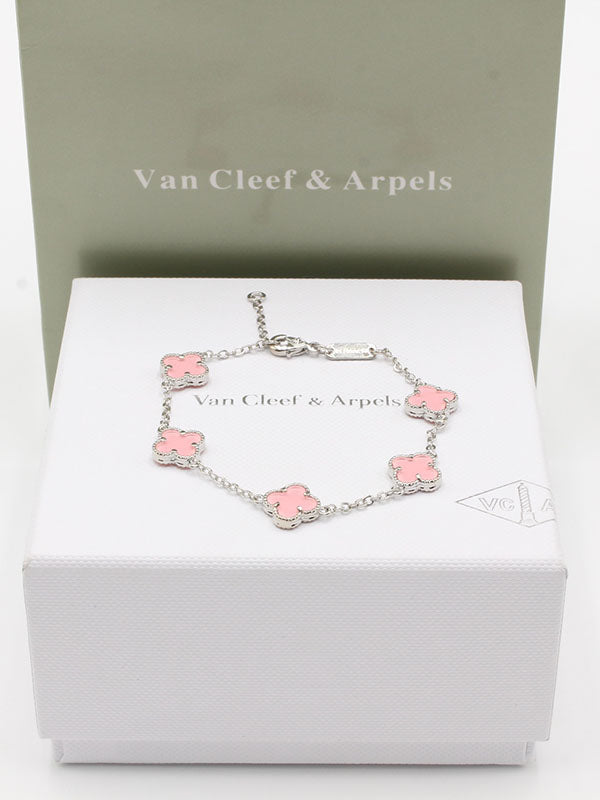 اساور فان كليف لوقو وسط اسواره van cleef وردي فضي