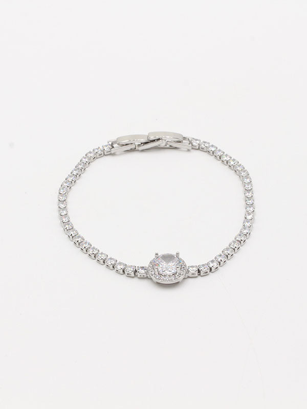 اسواره تنس مدور اسواره Swarovski فضي