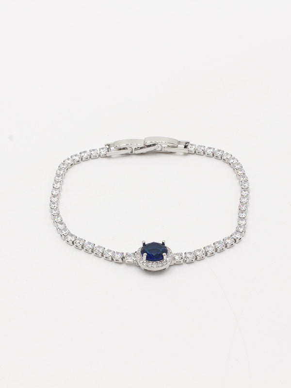 اسواره تنس مدور اسواره Swarovski فضي ازرق