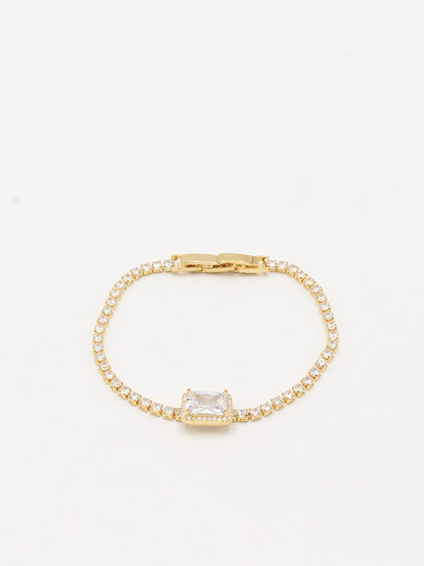 اسواره تنس مربع اسواره Swarovski ذهبي