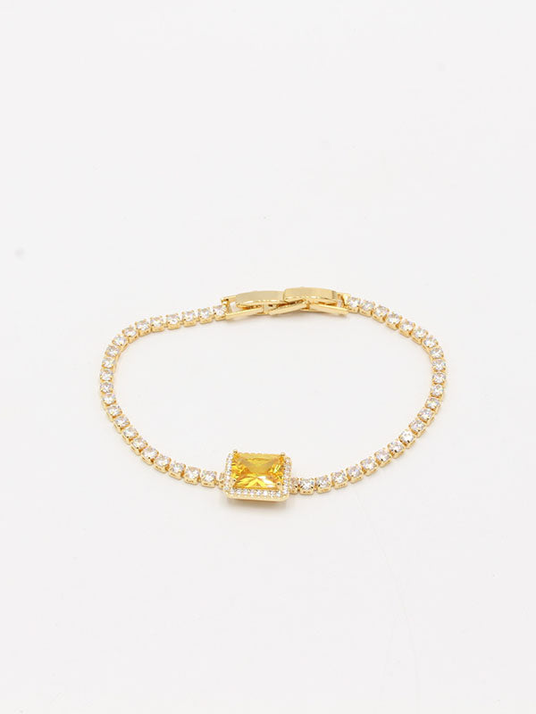 اسواره تنس مربع اسواره Swarovski ذهبي اصفر