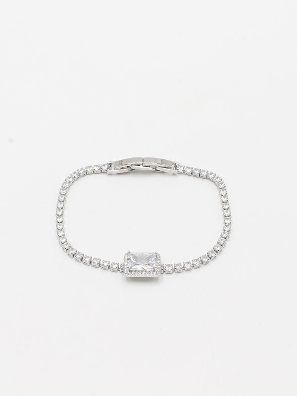 اسواره تنس مربع اسواره Swarovski فضي