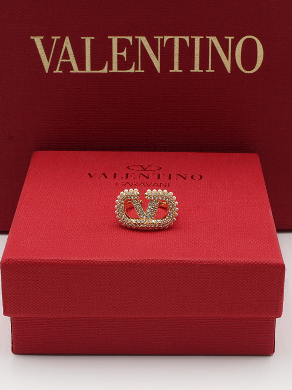 خاتم فالنتينو زركون ولولو لوقو خواتم VALENTINO ذهبي