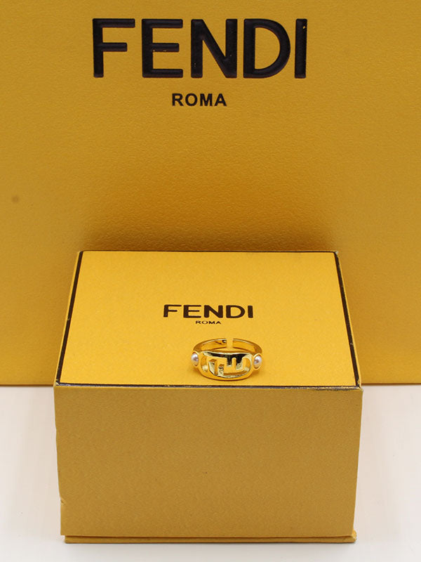 خاتم فندي ذهبي لولو ناعم خواتم fendi