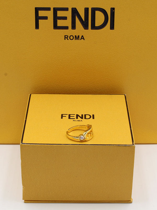 خاتم فندي ذهبي لولو ناعم خواتم fendi