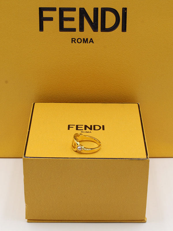 خاتم فندي ذهبي لولو ناعم خواتم fendi